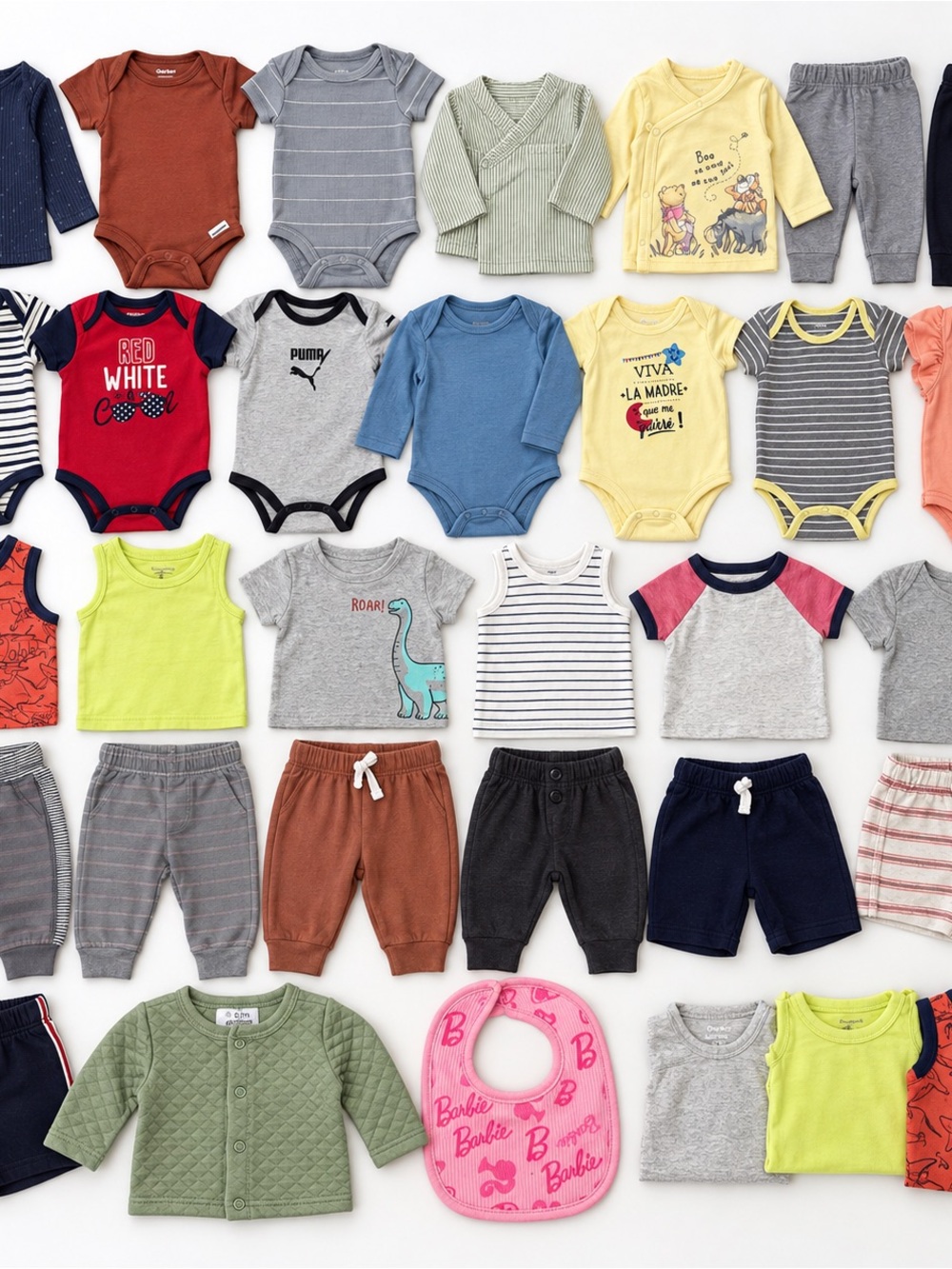 Assorted Baby Clothing Set (36+ pieces) - Multi Color Kids Accessories (0-3M)